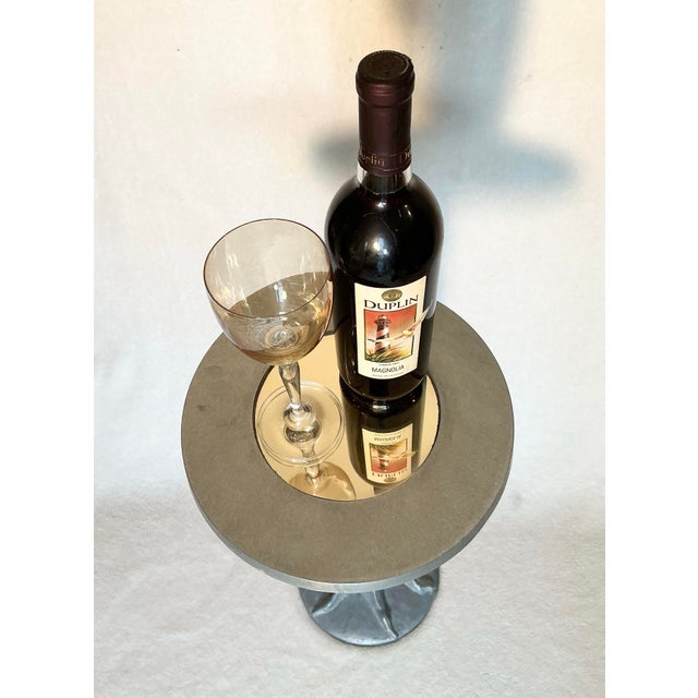 Metal 1970s Vintage Drink Table Solid Cast Aluminum Tree Trunk Design For Sale - Image 7 of 12