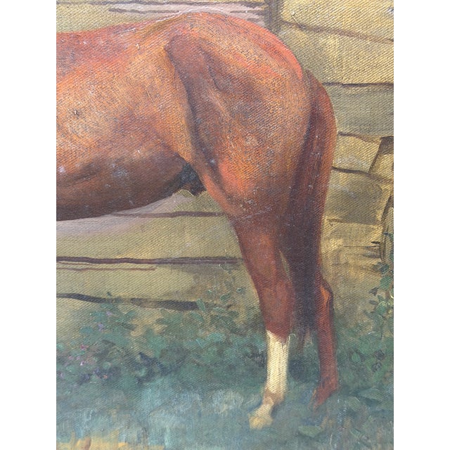 Wood Mid-Century British Equestrian Horse Portrait Attributed to Lionel Ellis, c.1950–60 For Sale - Image 7 of 18