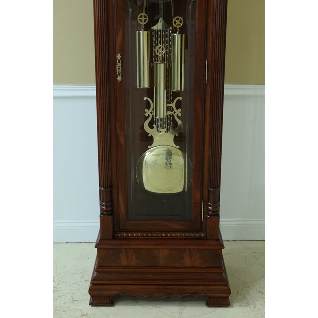Howard Miller Inlaid Cherry & Mahogany Grandfather Presidential Clock