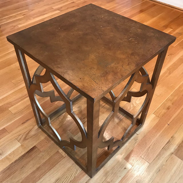 Hollywood Regency Gold Gilt Quatrefoil Accent Table Chairish