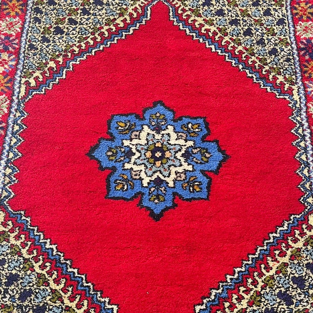 Vintage Hand-Knotted Moroccan Berber Wool Rug, 1960s For Sale - Image 3 of 7