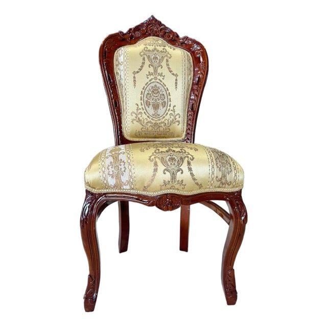 French Rococo Copper Accent Chair With Gold Leaf Details For Sale