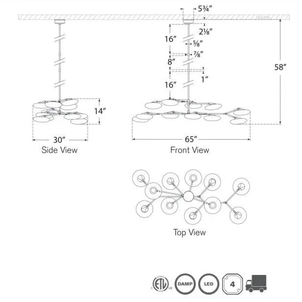 Modern Champalimaud for Visual Comfort Signature Brindille Extra Large Two Tier Chandelier in Soft Brass with White Glass For Sale - Image 3 of 3
