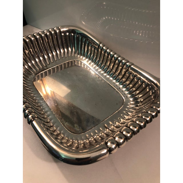 Metal 1940s Art Deco Fluted Silver Bowl For Sale - Image 7 of 8