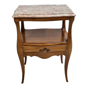 John Widdicomb Louis XV Style Fruitwood and Marble Side Table