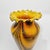 Mid-Century Amber Slag Glass Vase with Ruffled Rim For Sale - Image 4 of 8