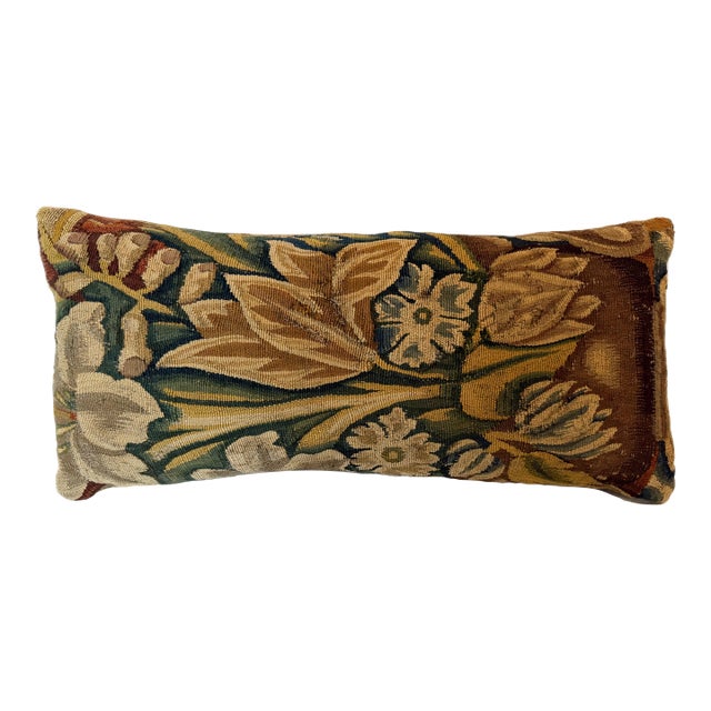 16th Century Renaissance Brussels Botanical Tapestry Pillow For Sale