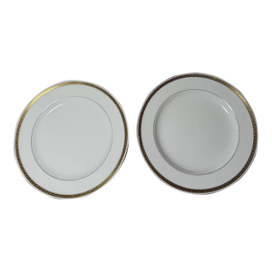 Vintage Minton Luncheon Plate - Set of 2, Gold Encrusted Band, Gold Trim, G9816 Pattern