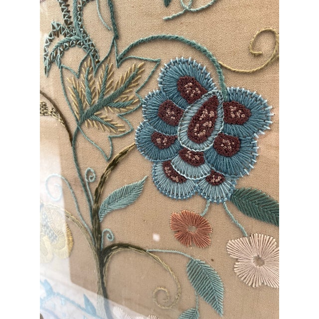 Late 19th Century Antique Crewel Work Wood Framed Fire Screen For Sale - Image 5 of 12