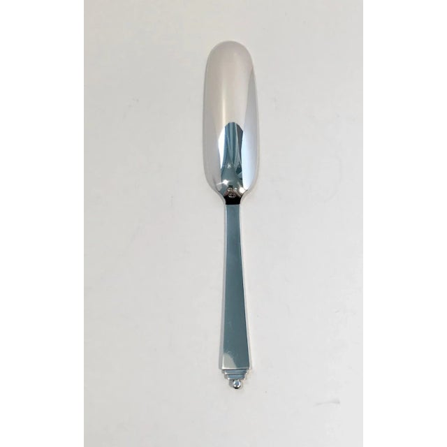 Georg Jensen Georg Jensen Sterling Silver Pyramid Pattern Marrow Scoop- Marked Denmark For Sale - Image 4 of 6