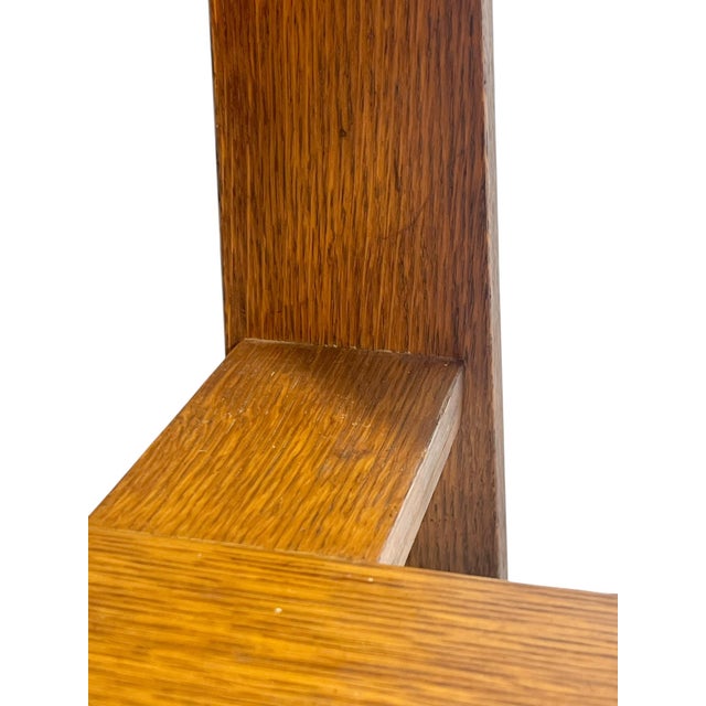 Antique Oak Folk Art Arts and Crafts Mission Table For Sale - Image 12 of 16