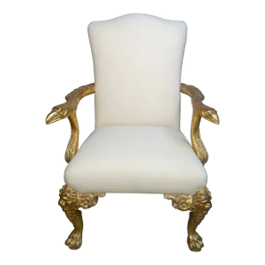 Refurbished Hand Carved Lion and Duck Chair
