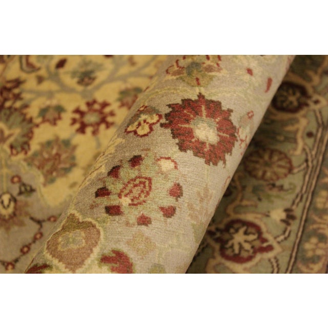 Shabby Chic 1990's Tabriz Pak-Persian Beige/Green Wool Rug - 4'2'' X 6'4'' For Sale In New York - Image 6 of 9
