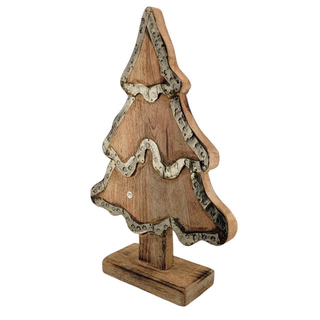 This vintage table top Christmas tree is a beautiful addition to your holiday decor. Crafted from solid wood, it stands at...
