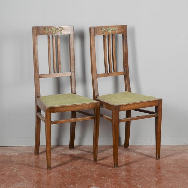 Set of Liberty Chairs with Metal Plaques, 1920s For Sale - Image 6 of 9