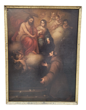After Murillo, Vision of Saint Francis of Assisi at the Porziuncola, 19th Century, Oil on Canvas