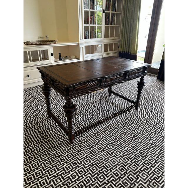 Late 20th Century Late 20th Century Portuguese Rosewood Office Desk For Sale - Image 5 of 11