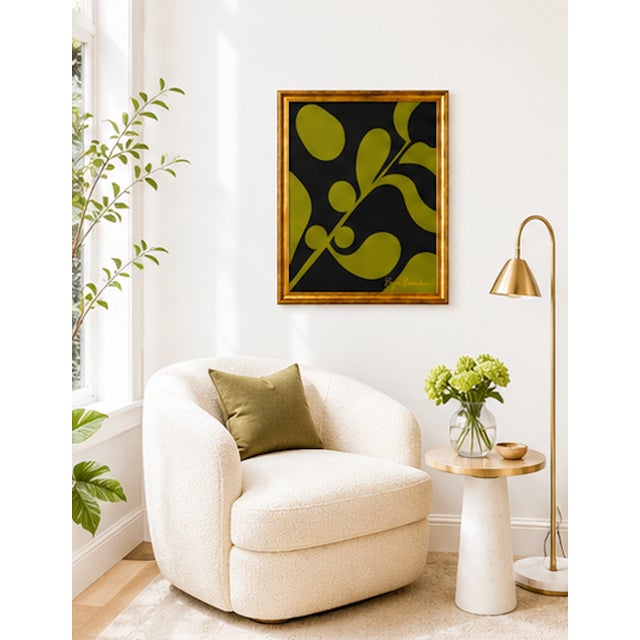 Verdant Noir Abstract Painting, Framed by Bryan Boomershine For Sale - Image 4 of 8