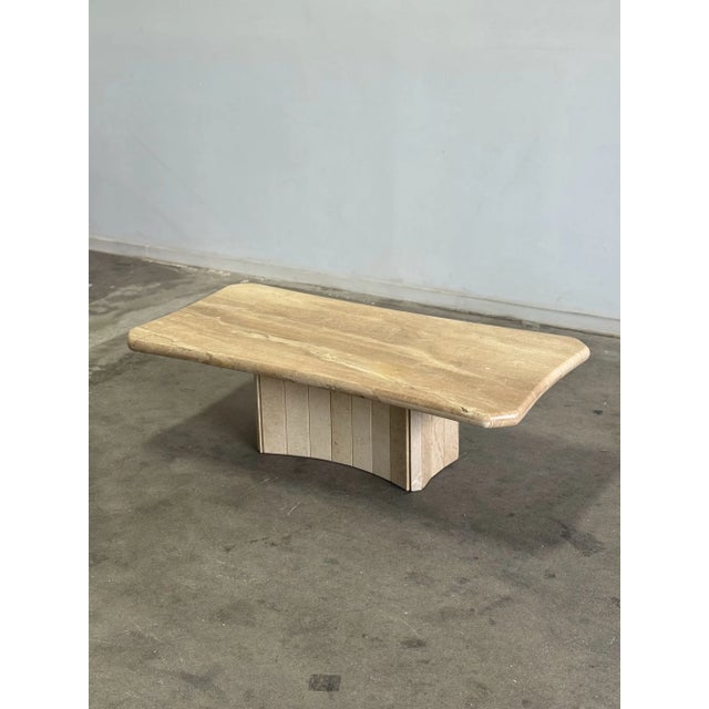 Mid-Century Modern 1970s Sculptural Travertine Coffee Table For Sale - Image 3 of 5