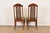Henredon Style Mid-Century Hollywood Regency Carved Oak and Cane Bamboo Form High Back Side Chairs or Dining Chairs, Set of Three For Sale - Image 11 of 12