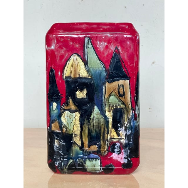 Mid-Century Modern Hand-Decorated Ceramic Vase from Elio Schiavon, 1970s For Sale - Image 3 of 9