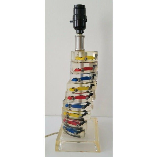 Mid 20th Century Vintage Lucite Hot Wheel Matchbox Race Cars Lamp Chairish