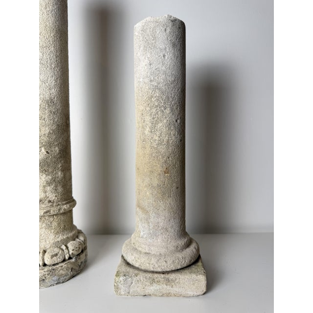 Stone Fragments of Limestone Columns, 19th Century, Set of 2 For Sale - Image 7 of 18