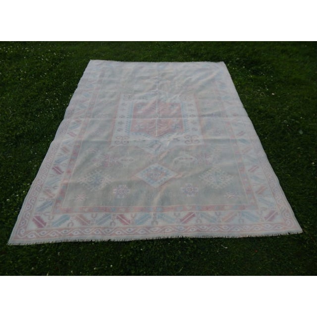 Distressed Oversize Turkish Kars Oushak Rug - 6′10″ × 8′9″ For Sale - Image 10 of 10