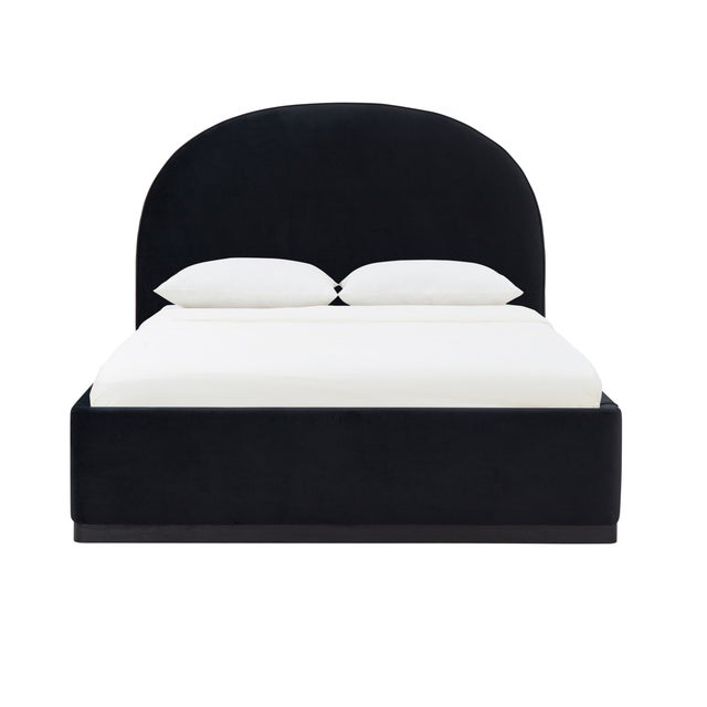 Marlow Performance Velvet Queen Bed, Black For Sale In Los Angeles - Image 6 of 11