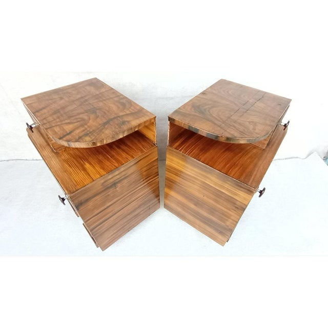 Art Deco Bedside Tables by Jindrich Halabala, 1940s, Set of 2 For Sale - Image 12 of 18