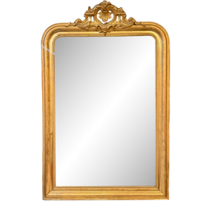 Antique French Gold Gilt Louis Philippe Mirror With Crest