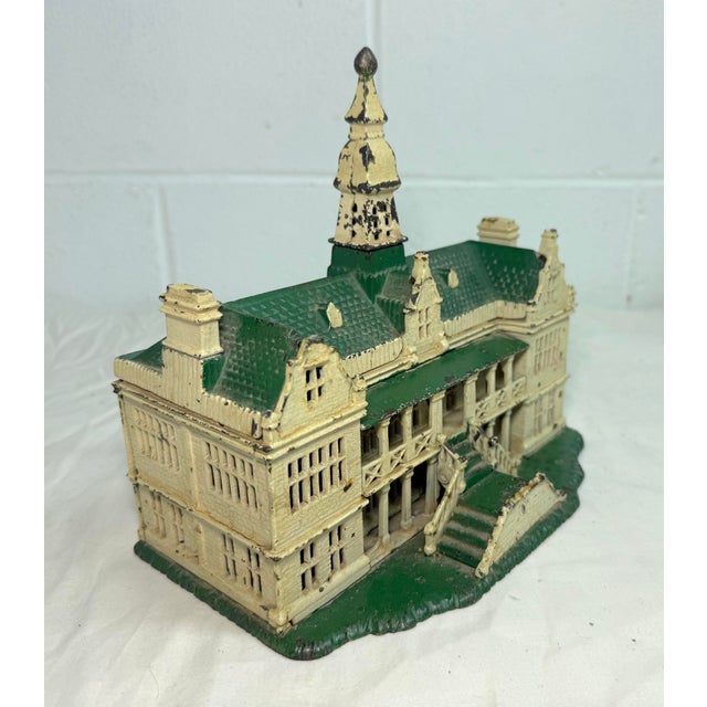Rare Antique 1890's Ives, Blakeslee & Company Palace Green Cast Iron Still Bank For Sale - Image 10 of 15