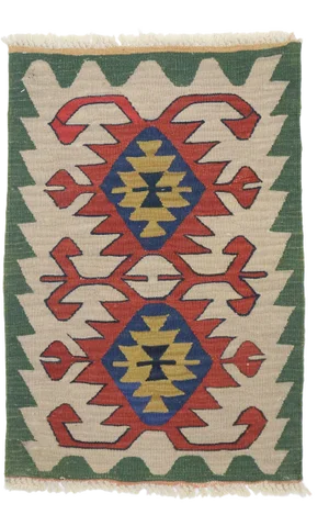 Vintage Persian Shiraz Kilim Rug - 01'10 X 02'09