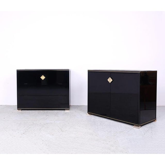 1970s Black Lacquered Cabinets by Pierre Vandel, 1970s, Set of 2 For Sale - Image 5 of 18