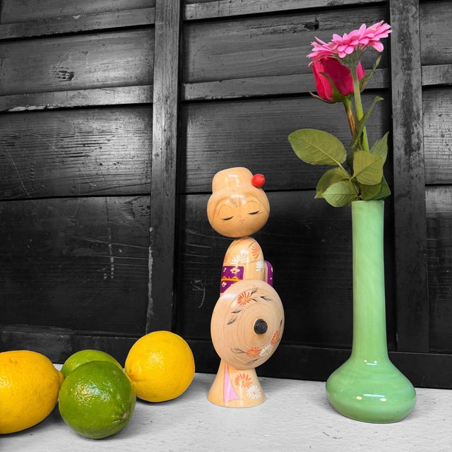 Mid-Century Modern Izu No Odoriko Kokeshi by Sadao Kishi, Japan, 1970 For Sale - Image 3 of 11