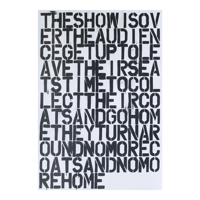 2010 Reissue of 1993 American Exhibiton Poster - Untitled (The Show Is Over) - Linen Backed For Sale