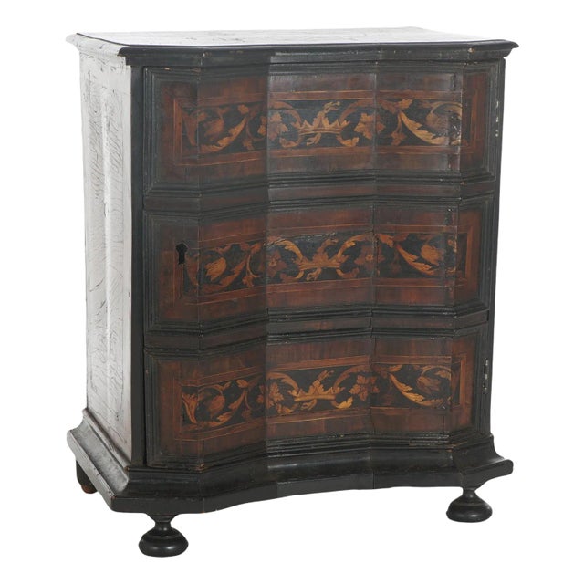 Antique 18thC Italian Satinwood Inlaid & Ebonized Single Door Commode C1760 For Sale