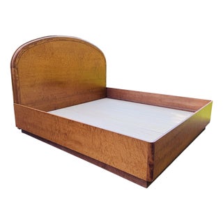 Vintage 1980s Custom Birdseye Maple King Size Bed For Sale