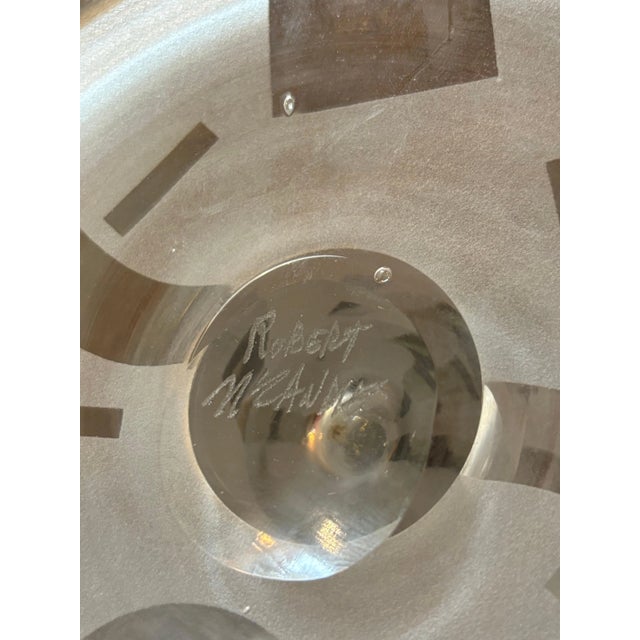 Modern Monumental 14.5 high Robert McCandless Frosted Etched Art Glass Vase For Sale - Image 3 of 7