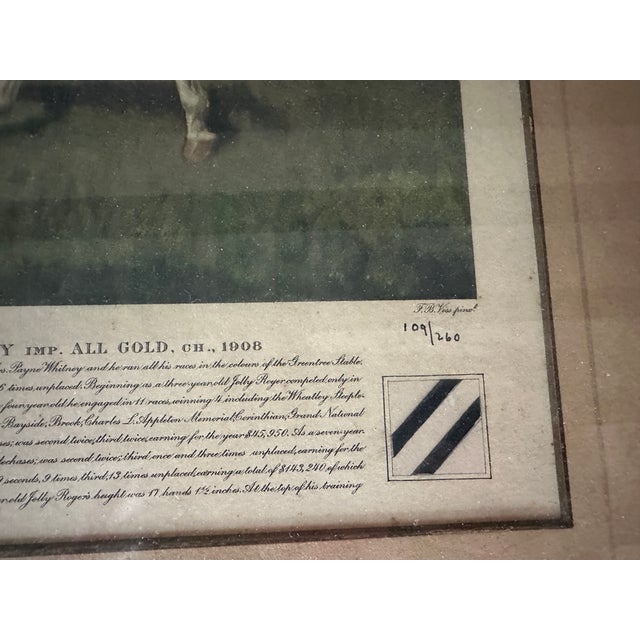 1950s Franklin B. Voss Horse Print "Jolly Roger" (Signed) For Sale - Image 5 of 5