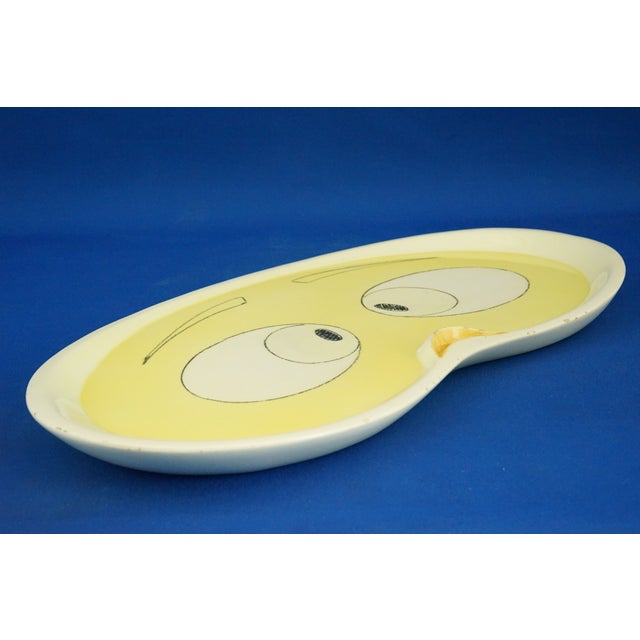 Yellow Large Ceramic Tray Plate by Vi.Bi Turin, 1950s For Sale - Image 8 of 18