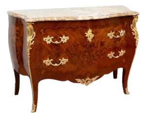 Antique French Napoleon III Chest of Drawers in Wood with Marble Top, 19th Century Period