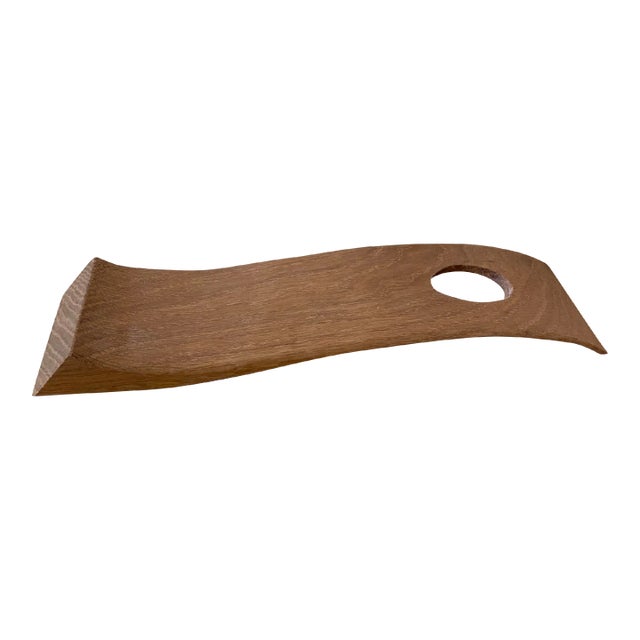 Early 21st Century Curved Carved Wood Counter Balance Wine Bottle Holder For Sale