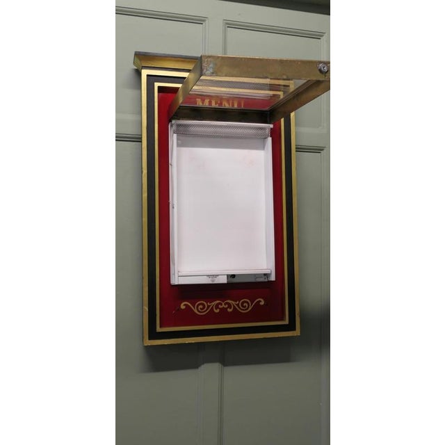 Hand Painted Brass Bistro Menu Board, 1960 For Sale - Image 4 of 8