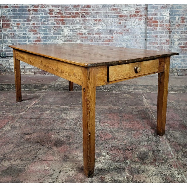 19th century French Farm Dining Table Antique Provincial Farm Dining Table with a drawer- circa 1880s Dimensions : 75 x 38...