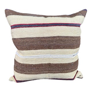 Turkish Hemp Pillow Cushion Natural Beige Brown Pillow Cushion Cover 24"x24" For Sale
