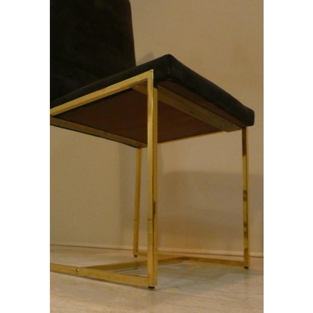Suede and Gilded Steel Chairs, Italy, 1970s, Set of 6 For Sale - Image 13 of 18