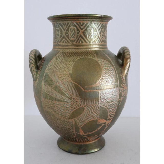 Beautiful unique ceramic vase made by Bottega Gatti in Faenza, most probably during the 1950s or earlier. The vase is hand...