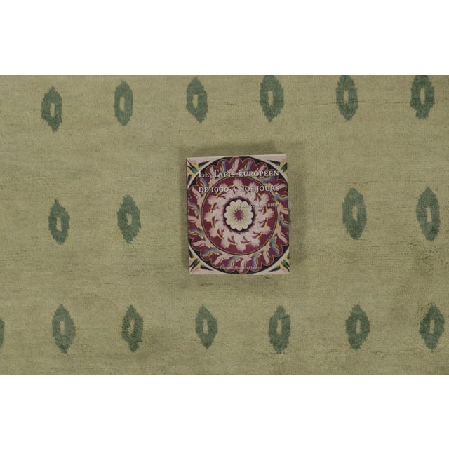 Army Green Rug & Kilim’s Art Nouveau Inspired Rug With Geometric Design in Sage Green & Beige For Sale - Image 8 of 10