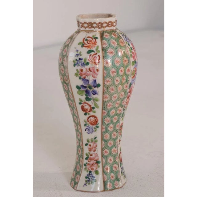 Antique Floral Hard Paste Vase For Sale - Image 3 of 10